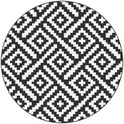 vidaXL kültéri szőnyeg ARAKIL fehér és fekete Ø200 cm PP 368580 (368580)