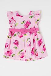 Mayoral Mayoral, Bővülő fazonú mintás pamutruha megkötővel a derekán, Zöld, Világos rózsaszín, 86 CM (1914-018-18M)