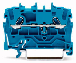 Wago 2001-1204 2 vezetékes átmenő sorkapocs, 1, 5 mm2, Push-in CAGE CLAMP®, DIN 35 x 15/7, 5 sínhez, oldalsó és középső jelölés, Ex e II és Ex i alkalmazásokhoz, kék (2001-1204)