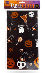 Family Halloween-i asztalterítő - alumínium hatású - 137 x 183 cm - apró motívumos (56542E) - lumenet