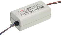 Mean Well Egykimenetes Mean Well LED tápegység, APV-12-24, Vin: 90-264 VAC/127-370 VDC, Vout: 24 VDC / 0-0.5 A, P: 12 W (APV-12-24)