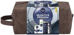 Nivea Men Készlet: NIVEA MEN borotválkozás utáni balzsam érzékeny bőrre, 100 ml + NIVEA MEN borotvagél érzékeny bőrre, 200 ml + NIVEA MEN Invisible Black & White Power dezodor spray, 150 ml + NIVEA MEN Deep tus
