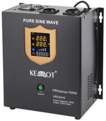 Kemot szünetmentes tápegység 700W 230/230V szinusz jeles, fekete, akkumulátor nélkül, falra szerelhető URZ3410 (URZ3410)