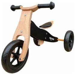 Free2Move Tricicleta/Bicicleta Copii 2in1 Free2Move Fara pedale din Lemn Sa Reglabila Manere Antiderapante Roti Ajustabile 18Luni - 3Ani Maro/Negru (42851)