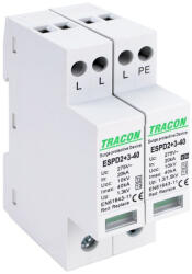 Tracon túlfeszültség levezető T2+T3 egybeépített AC típusú 3+1P Imax40kA ESPD2+3-40-3+1P (ESPD2+3-40-3+1P)