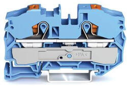 Wago 2 vezetékes átmenő sorkapocs nyomógombbal 16 mm2, kék (2216-1204) (2216-1204)