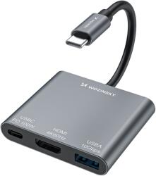 Wozinsky Hub Wozinsky WHCH-01 USB-C PD 100W HDMI 4K@30Hz USB-A 10Gbps - szürke