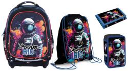 S-Cool szett, kis iskolás: hátizsák, felszerelt tolltartó, sporttáska, pénztárca, Dream big modell