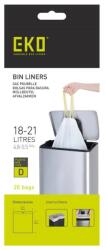 Eko szemeteszsák csomag, 20 db, univerzális, téglalap alakú, 18-21 literes, fogantyús, szakadásálló, fehér (337047)