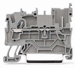 Wago 2022-1201 1 vezeték/1 érintkezőtűs dugaszolható alapsorkapocs, 2, 5 mm2, DIN 35 x 15 és 35 x 7, 5 sínhez, Push-in CAGE CLAMP®, szürke (2022-1201)