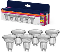 OSRAM GU10 LED 4, 3W, 350 lm, 2700 K, melegfehér, áttetsző üveg-50 W izzó helyett, 6 darabos - Value Spot PAR16 (4099854334443)