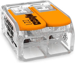 Wago 221-612 kettes sodrott vezeték összekötő, átlátszó 6mm2 (221-612)