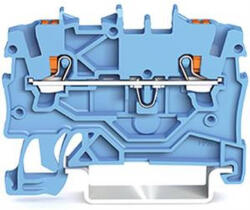 Wago 2 vezetékes átmenő sorkapocs nyomógombbal 1 mm2, kék (2200-1204) (2200-1204)