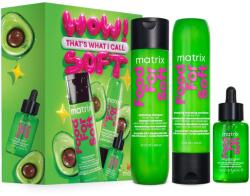 Matrix Food For Soft ápoló szett avokádóolajjal és hialuronsavval száraz hajra Sampon 300ml + Balzsam 300ml + Hidratáló olaj hővédelemmel 50ml
