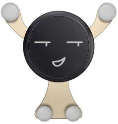 Flippy Autós telefontartó, Flippy, szellőzőhöz, ABS-ből és szilikonból, 11 x 10 x 4 cm, 4, 0 - 6, 0 hüvelykes telefonhoz, Smiley Face Model, arany (133170)