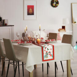  Karácsonyi dekoráció - asztalterítő futó - manós - 183 x 33 cm (59732B)