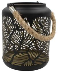 Arti Casa Dekoratív fém lámpás absztrakt levélmintával és kötélfogantyúval, 17 cm, Arti Casa (GDED6703FFR)