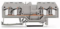 Wago 281-664 4 vezetékes átmenő sorkapocs, 4 mm2, középső jelölés, DIN 35 x 15 és DIN 35 x 7, 5 sínhez, CAGE CLAMP®, fekete (281-664)