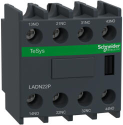 Schneider Electric TeSys D - LADN22P - Segédérintkező blokk, homloklapi, 2Z+2NY, 4P kontaktorhoz, EN50012 (LADN22P)