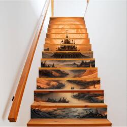 Daemi Dekoratív matrica belső lépcsőkhöz, nagy felbontású öntapadó nyomat, méretek 200 x 124 cm, LÉPCSŐ-01 (AVX-STAIRS-01)