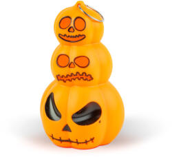 Globiz International Kft Halloween-i világító dekoráció - tök - melegfehér LED - 12 x 7, 5 cm - 3 x LR1130 (56603)