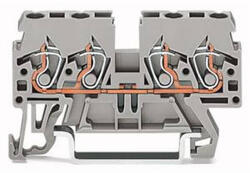 Wago 4 vezetékes átmenő sorkapocs 2, 5 mm2, piros (870-833) (870-833)
