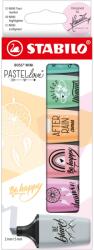STABILO Textmarker Stabilo Boss mini Pastellove, 6 szín / készlet, türkiz, zöld, rózsaszín, szürke, narancs, karton tok (SW070629)