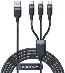 JOYROOM Cablu Incarcare Joyroom USB-A - Lightning / microUSB / USB-C S-A18 18W 1.2m Negru