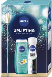 Nivea Készlet: NIVEA Frangipani & Oil tusfürdő, 250 ml + NIVEA Invisible Black & White Clear dezodor spray, 150 ml