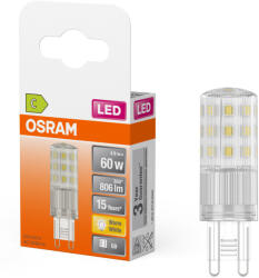 OSRAM G9 LED 4, 9W, 806 lm, 2700 K, melegfehér, alumínium, műanyag-60 W izzó helyett - Special Pin Clear (4058075840522)