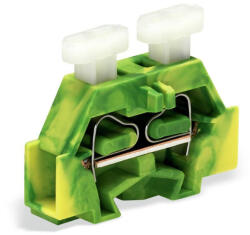 Wago 2 vezetékes sorkapocs nyomógombbal mindkét oldalon rögzítőperemmel, zöld-sárga (261-307/341-000) (261-307/341-000)