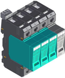 KIWA PO II 3+1 R 280V túlfeszültség levezető távjelzős 20kA T2 (C) 82.020 KIWA (82.020) - lumenet