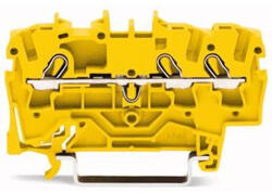 Wago 3 vezetékes átmenő sorkapocs 2, 5 mm2, sárga (2002-1306) (2002-1306)