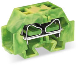 Wago 4 vezetékes sorkapocs nyomógombok nélkül bepattintható rögzítólábbal, zöld-sárga (262-347) (262-347)
