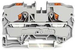 Wago 2 vezetékes átmenő sorkapocs nyomógombbal 10 mm2, szürke (2210-1201) (2210-1201)