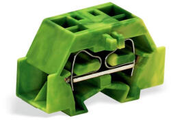 Wago 4 vezetékes sorkapocs nyomógombok nélkül rögzítőperemmel, zöld-sárga (261-337) (261-337)