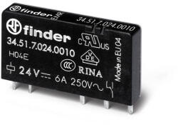 Finder 34.51. 7.024. 0010 ultravékony printrelé 1CO(váltó) 6A 24V DC érzékeny (34.51.7.024.0010)