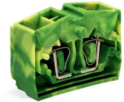 Wago 4 vezetékes, középső sorkapocs nyomógombok nélkül, zöld-sárga (264-357) (264-357)