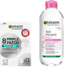 Garnier Skin Naturals micellás víz, Érzékeny bőrre, 400ml + Garnier Pure Active láthatatlan pattanásvédő tapaszok, 22 darab
