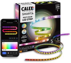 Calex Smart RGBIC+CCT intelligens LED szalag, Wi-Fi, Bluetooth, 24W, 1200 lm, fehér és színes fény (2700-6500K), kompatibilis a Google Assistant és Alexa termékkel, IP20, 5m, F energiaosztály (6101000800)