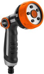 NEO TOOLS Kerti szórópisztoly, zuhany típus, 5 üzemmód, zárral (15-708)