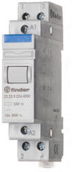 Finder 22.22. 8.230. 4000 sorbaépíthető monostabil relé, 20A (AC-7a), 2NO, 230V AC (22.22.8.230.4000)