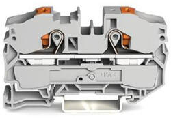 Wago 2 vezetékes átmenő sorkapocs nyomógombbal 16 mm2, szürke (2216-1201) (2216-1201)