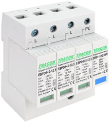 Tracon AC típusú T1+T2 túlfeszültség levezető cserélhető betéttel ESPD1+2-12.5-3+1P (ESPD1+2-12.5-3+1P)