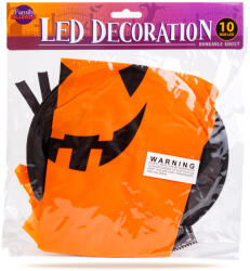 Family Halloween-i LED dekor - szellem - sárga - 10 színes LED - akasztható - 2 x 2032 - 75 x 35 cm (56569C) - lumenet