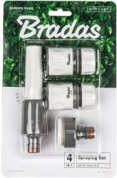Bradas Set 4-elementes fúvókával és csatlakozókkal 3/4"-es tömlőhöz, BRADAS, szürke-fehér