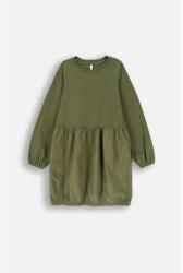 Coccodrillo Lányka ruha, Coccodrillo, MYSTIC NATURE GIRL, hosszú ujjú, zöld, pamut, 152 CM