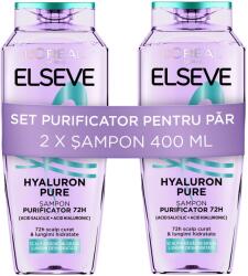 L'Oréal hajápoló szett: 2x Elseve Hyaluron Pure tisztító sampon zsíros fejbőrre és hajtövekre, valamint dehidratált hajhosszra, 400 ml