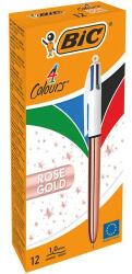 BIC 4 színű rozéarany golyóstoll, 12 db