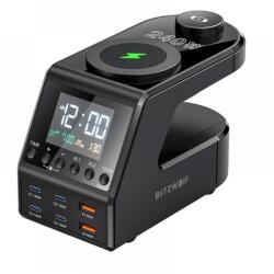 BLITZWOLF BW-FW10 Digitális ébresztőóra töltővel 240W fekete (BW-FW10)